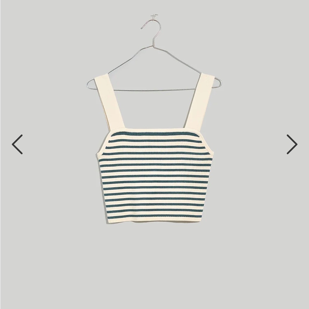 NWOT Madewell dearing square-neck crop sweater tank in stripe